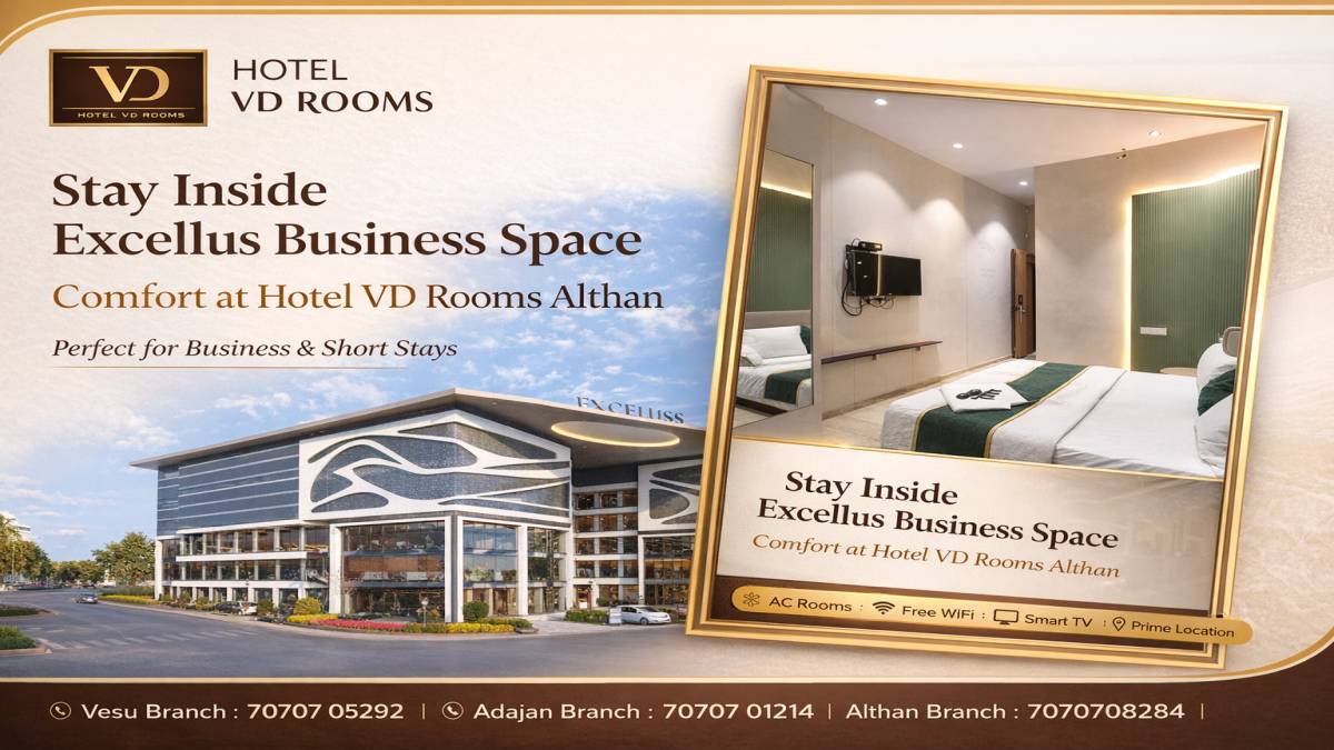 Hotel in Excellus Business Space Surat: Stay at Hotel VD Rooms Althan for Business Travelers Hotel in Excellus Business Space Surat: Stay at Hotel VD Rooms Althan for Business Travelers